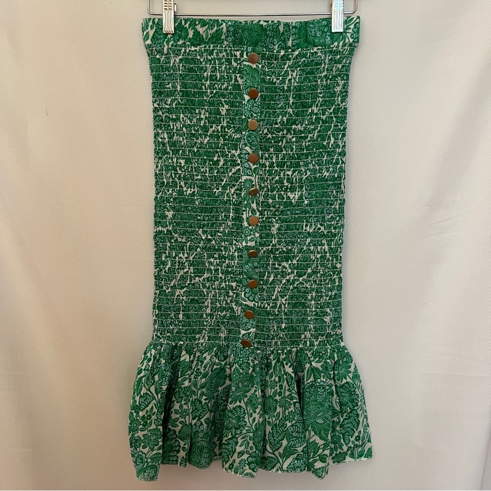 Green and white simmer skirt